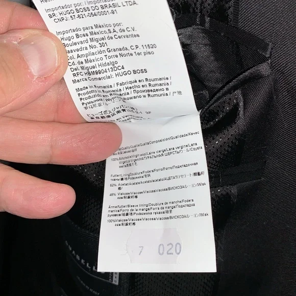 🔥BNWT🔥Hugo Boss “Johnstons1” Mens Suit in Black Sz 46R. Black.Pants Sz 38US - Picture 14 of 17